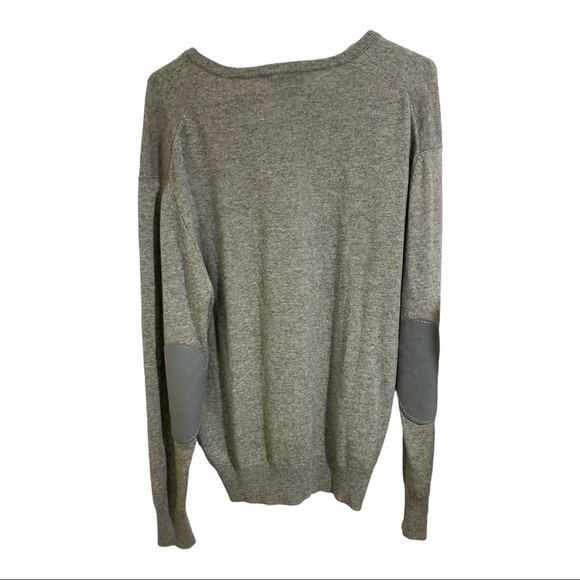 Duncan cameron of hawick cashmere Mens elbow patch vneck sweater grey medium - Picture 4 of 10